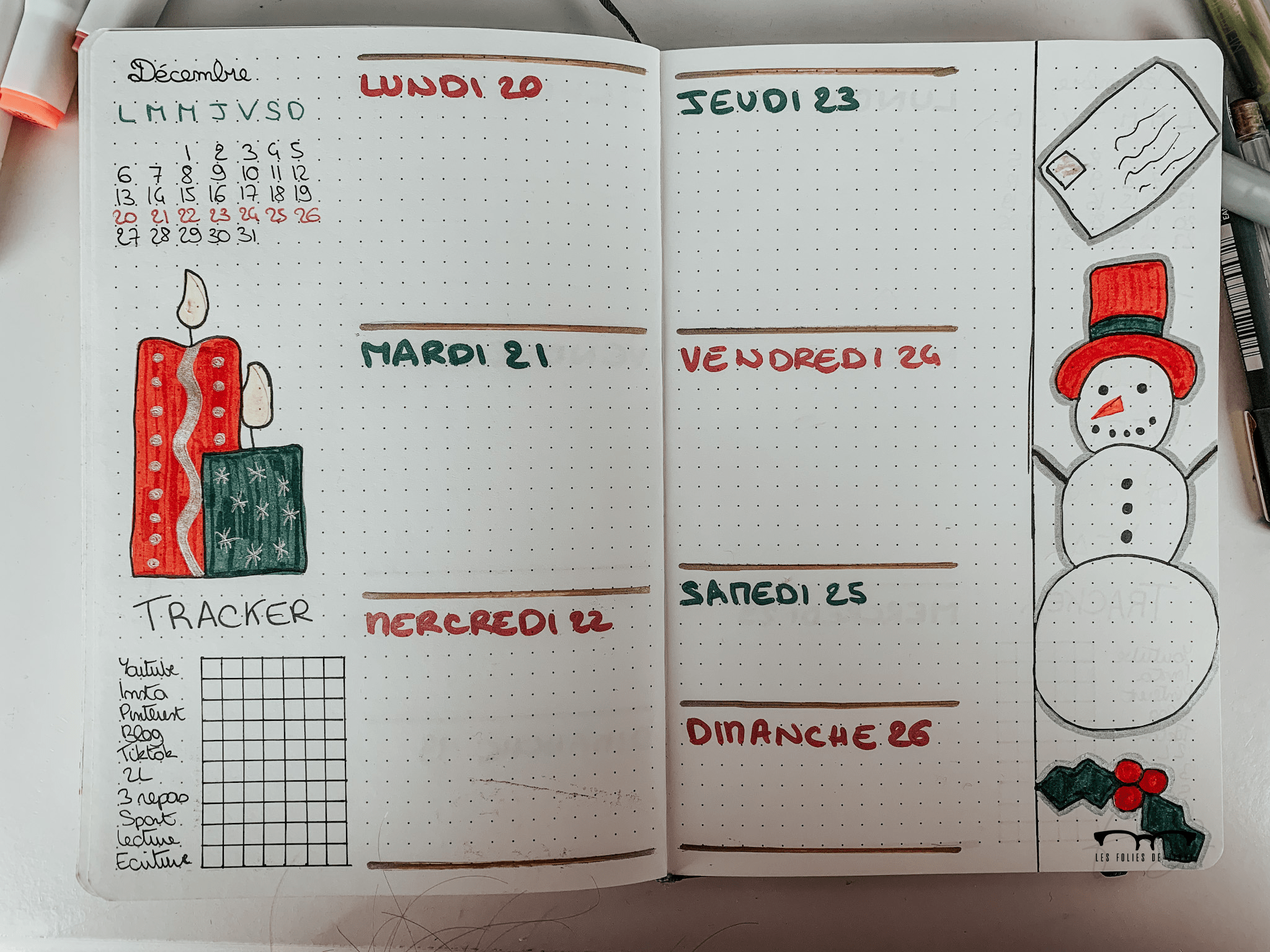Bullet Journal de Décembre 2021